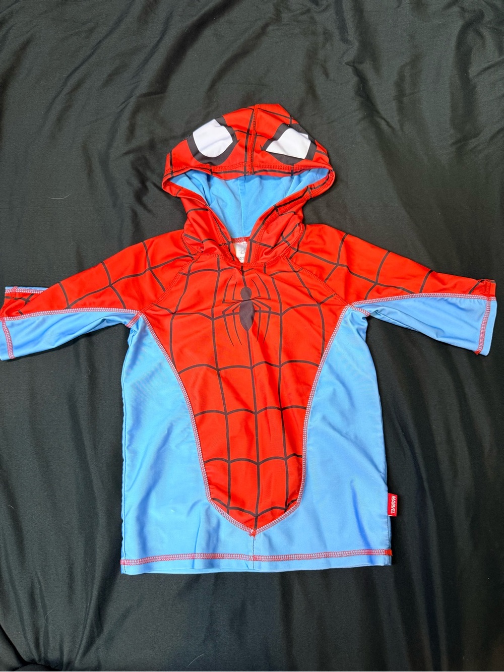 Disney Red & Blue Spider-Hooded Rashguard